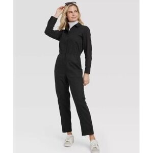 Universal Thread Women's Size 0 Button Front Black Coveralls w/ Elastic Waist